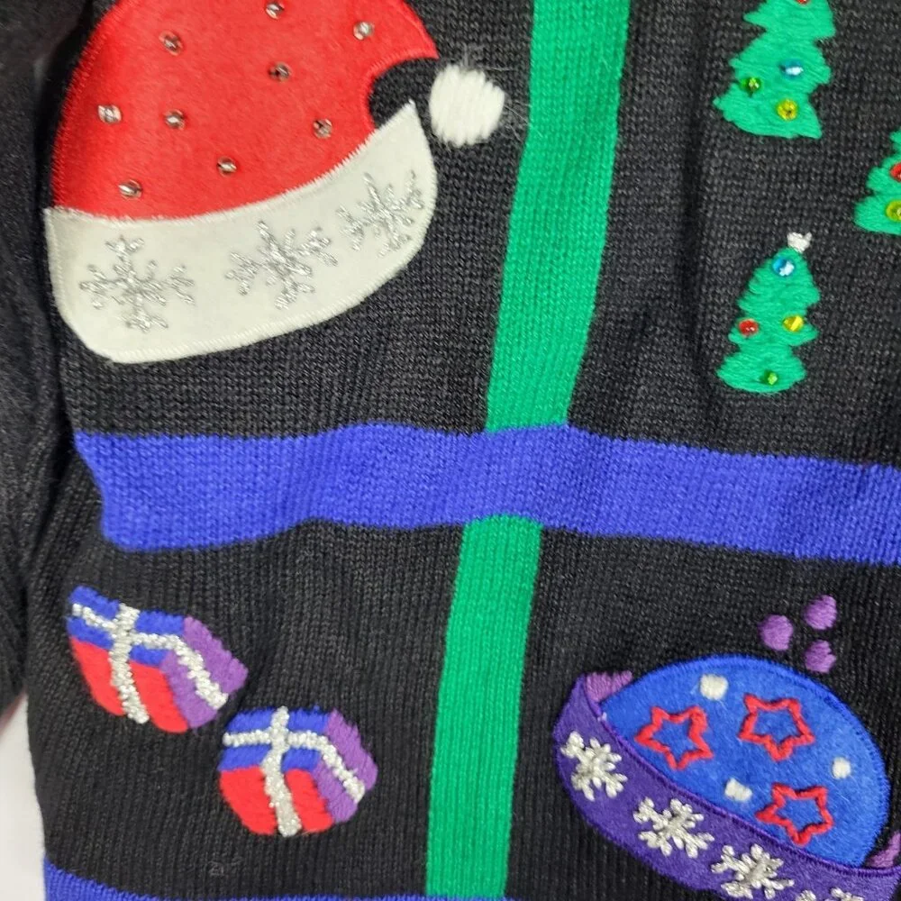 Vintage Paul Harris Ugly Christmas Sweater‎ Women's XL Embellished Holiday Party